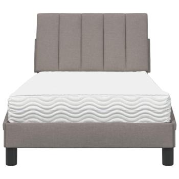 Bett mit Matratze "Hanko" Taupe 90x200 cm Stoff