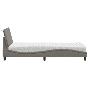 Bett mit Matratze "Hanko" Taupe 90x200 cm Stoff