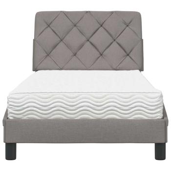 Bett mit Matratze Taupe 90x200 cm Stoff