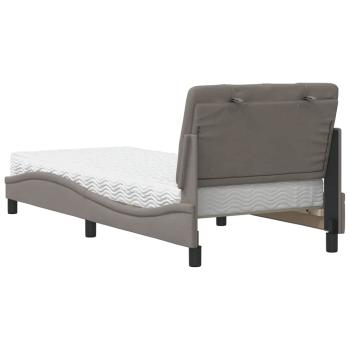 Bett mit Matratze Taupe 90x200 cm Stoff