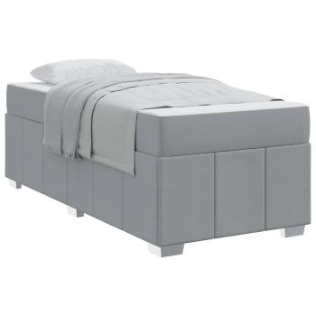 ARDEBO.de - Bettgestell Hellgrau 100 x 200 cm Stoff