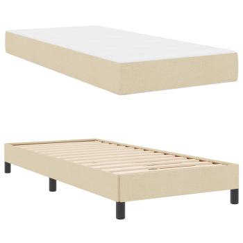 Boxspringbett Sonstiges Creme 90 x 190 cm Stoff