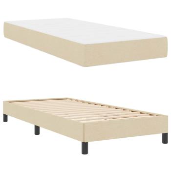 Boxspringbett Sonstiges Creme 90 x 190 cm Stoff
