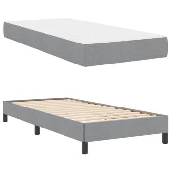 Boxspringbett Sonstiges Hellgrau 90 x 200 cm Stoff