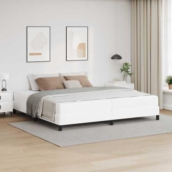 ARDEBO.de - Bett Sonstiges Reinweiß 200 x 200 cm Kunstleder