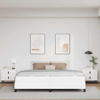 Bett Sonstiges Reinweiß 200 x 200 cm Kunstleder