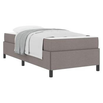 Boxspringbett Taupe, Schwarz 80 x 200 cm Stoff, Ingenieurholz