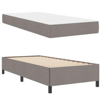 Boxspringbett Creme, Schwarz 90 x 200 cm Stoff, Ingenieurholz