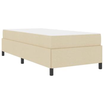 Boxspringbett Creme, Schwarz 90 x 200 cm Stoff, Ingenieurholz