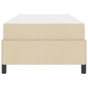 Boxspringbett Creme, Schwarz 90 x 200 cm Stoff, Ingenieurholz