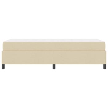 Boxspringbett Creme, Schwarz 90 x 200 cm Stoff, Ingenieurholz