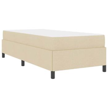 Boxspringbett Creme, Schwarz 90 x 200 cm Stoff, Ingenieurholz