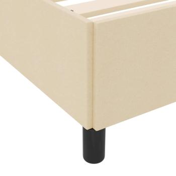 ARDEBO.de - Boxspringbett Creme, Schwarz 100 x 200 cm Stoff, Ingenieurholz