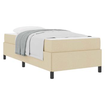 Boxspringbett Creme, Schwarz 100 x 200 cm Stoff, Ingenieurholz