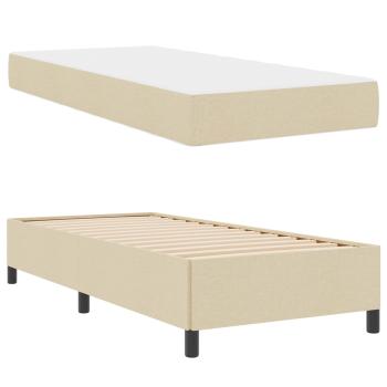 Boxspringbett Creme 100 x 200 cm Stoff