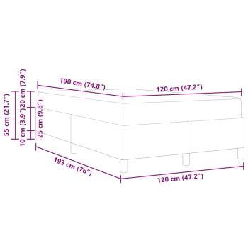 Boxspringbett Hellgrau, Schwarz 120 x 190 cm