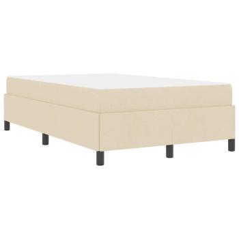 Boxspringbett Creme, Schwarz 120 x 200 cm Stoff, Ingenieurholz