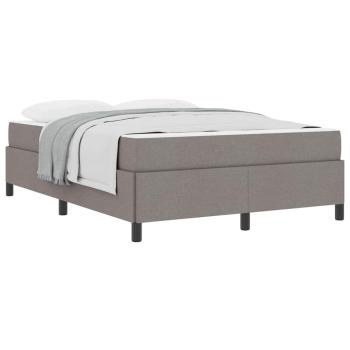 Boxspringbett Taupe, Schwarz 140 x 190 cm Stoff, Ingenieurholz