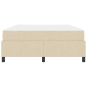 Boxspringbett Creme, Schwarz 140 x 190 cm Stoff, Ingenieurholz