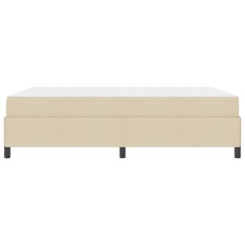 Boxspringbett Creme, Schwarz 140 x 190 cm Stoff, Ingenieurholz