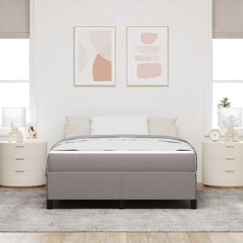Boxspringbett Taupe, Schwarz 160 x 200 cm Stoff, Ingenieurholz