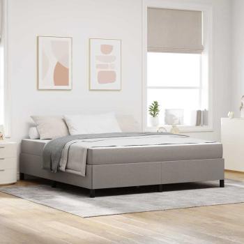 ARDEBO.de - Boxspringbett Taupe, Schwarz 180 x 200 cm Stoff, Ingenieurholz
