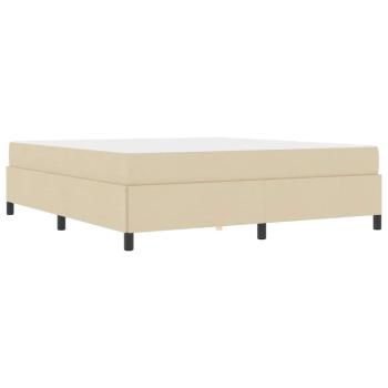 Boxspringbett Creme, Schwarz 180 x 200 cm Stoff, Ingenieurholz