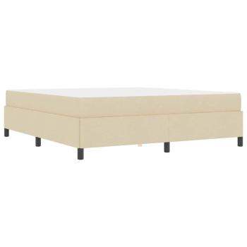 Boxspringbett Creme, Schwarz 180 x 200 cm Stoff, Ingenieurholz