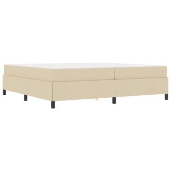 Boxspringbett Creme, Schwarz 200 x 200 cm Stoff, Ingenieurholz