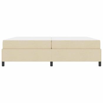 Boxspringbett Creme, Schwarz 200 x 200 cm Stoff, Ingenieurholz