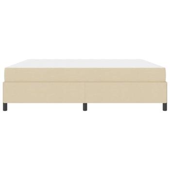 Boxspringbett Creme, Schwarz 200 x 200 cm Stoff, Ingenieurholz