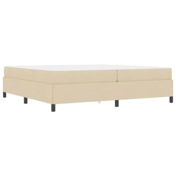 Boxspringbett Creme, Schwarz 200 x 200 cm Stoff, Ingenieurholz