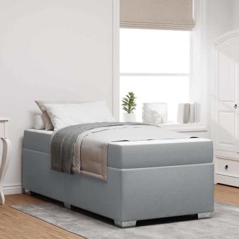 ARDEBO.de - Bettgestell Sonstiges Hellgrau 90 x 190 cm Stoff