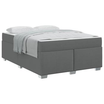 ARDEBO.de - Bettrahmen mit Matratze Dunkelgrau 160 x 200 cm Stoff
