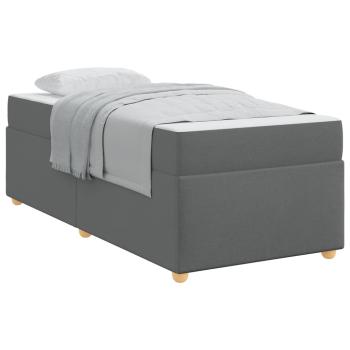 Bettgestell mit Matratze Sonstiges Dunkelgrau 90 x 190 cm Stoff