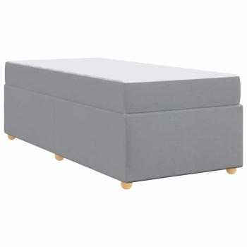 Bettgestell mit Matratze Sonstiges Hellgrau 90 x 200 cm Stoff