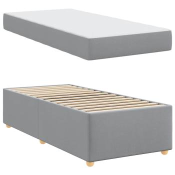 Bettgestell mit Matratze Sonstiges Hellgrau 100 x 200 cm Stoff