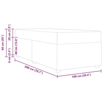 Bettgestell mit Matratze Sonstiges Hellgrau 100 x 200 cm Stoff