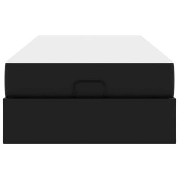 Bettgestell mit Matratze Schwarz 90 x 190 cm Kunstleder