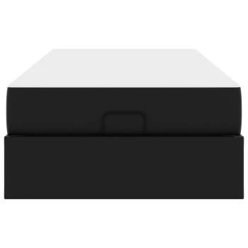 Bettgestell mit Matratze Schwarz 90 x 200 cm Kunstleder