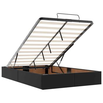 Bettgestell mit Matratze Schwarz 120 x 190 cm Kunstleder