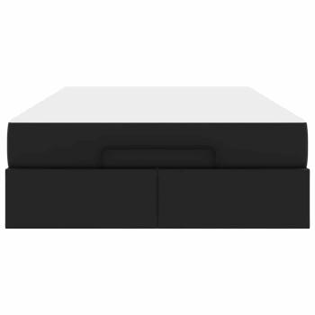 Bettgestell mit Matratze Schwarz 120 x 200 cm Kunstleder