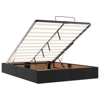 Bettgestell mit Matratze Schwarz 140 x 200 cm Kunstleder