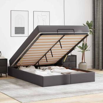 Bettgestell mit Matratze Sonstiges Grau 140 x 200 cm Kunstleder