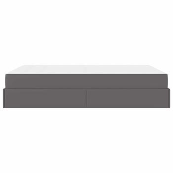 Bettgestell mit Matratze Sonstiges Grau 140 x 200 cm Kunstleder