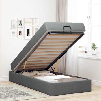 Bettgestell Dunkelgrau 90 x 190 cm Stoff
