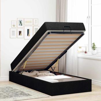 Bettgestell Schwarz 90 x 190 cm Stoff