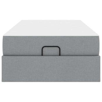 Bettgestell Hellgrau 90 x 200 cm Stoff