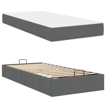 Bettgestell Dunkelgrau 90 x 200 cm Stoff