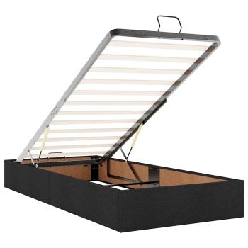 Bettgestell Schwarz 90 x 200 cm Stoff